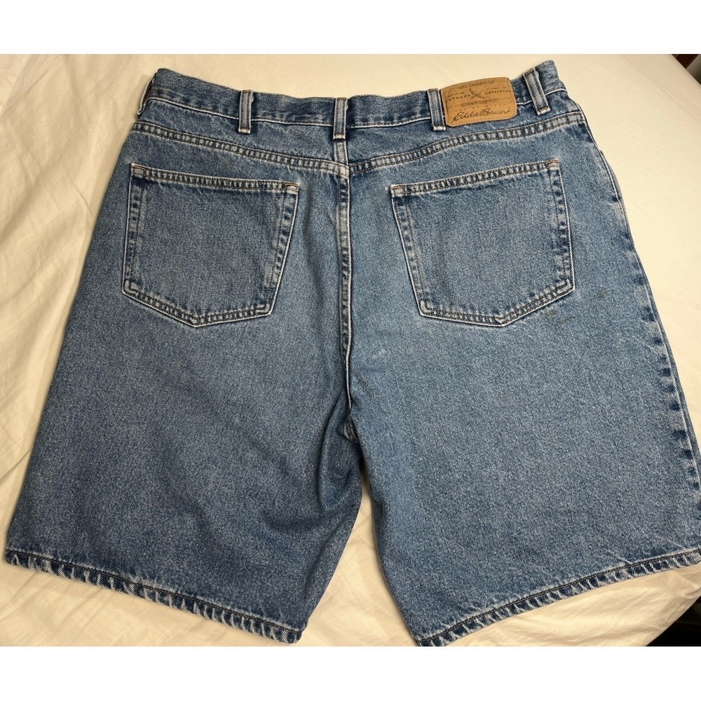 Eddie Bauer Mens Denim Shorts Size 38 Blue Cotton Jean Shorts 10" Inseam Casual - Picture 3 of 9
